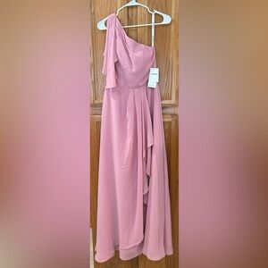 Elegant Mauve One-Shoulder Bridesmaid Dress